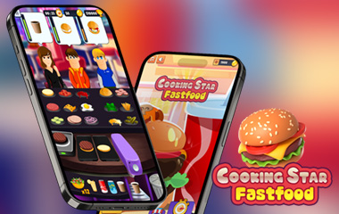 Cooking star, fast food game template (portrait view)